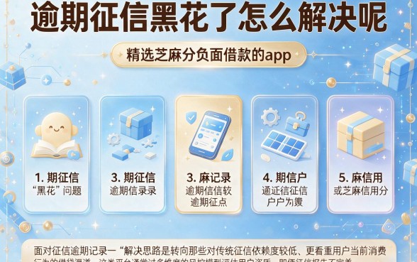 逾期征信黑花了怎么解决呢,精选五个芝麻分负面借款的app