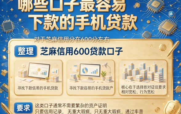 哪些口子最容易下款的手机贷款，整理五个芝麻信用600贷款口子
