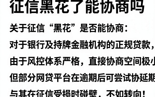 征信黑花了能协商吗，整合五个不看负债查询的软件