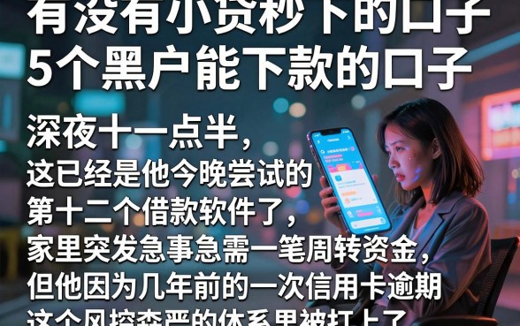 有没有小贷秒下的口子,详尽说明5个黑户能下款的口子