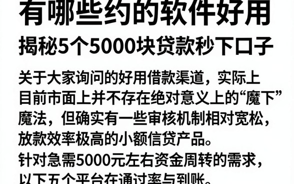 有哪些约的软件好用,揭秘5个5000块贷款秒下口子