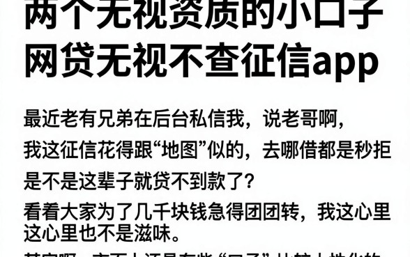 两个无视资质的小口子,揭秘五个网贷无视不查征信app