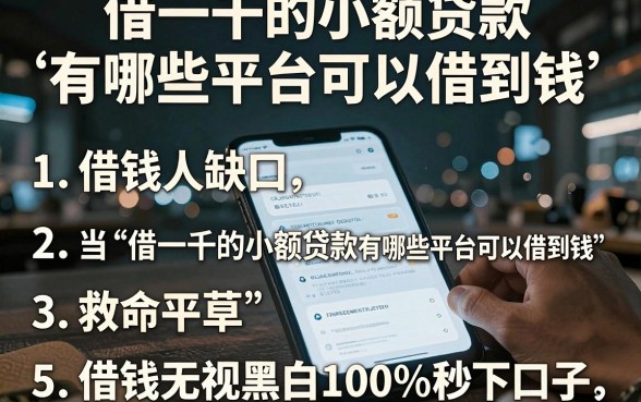 借一千的小额贷款有哪些平台可以借到钱，详尽说明五个借钱无视黑白100%秒下口子