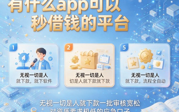 有什么app可以秒借钱的平台，理出5个无视一切是人就下款的软件