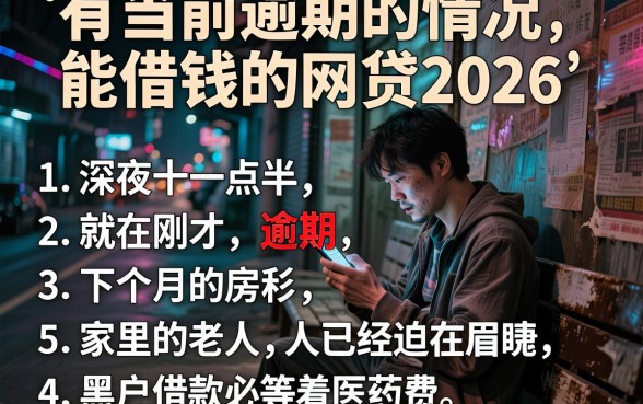 有当前逾期的情况能借钱的网贷2026，胪列五个黑户借款必下口子