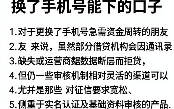 换了手机号能下的口子,条列五个黑户能下款的平台