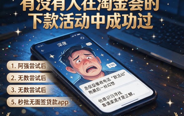 有没有人在淘金荟的下款活动中成功过，胪列五个秒批无面签贷款app