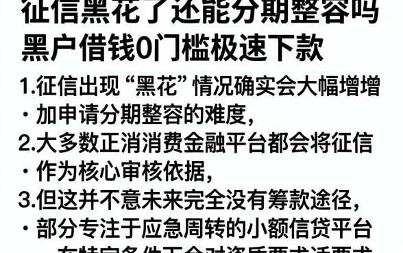 征信黑花了还能分期整容吗，细致阐述五个黑户借钱0门槛极速下款平台