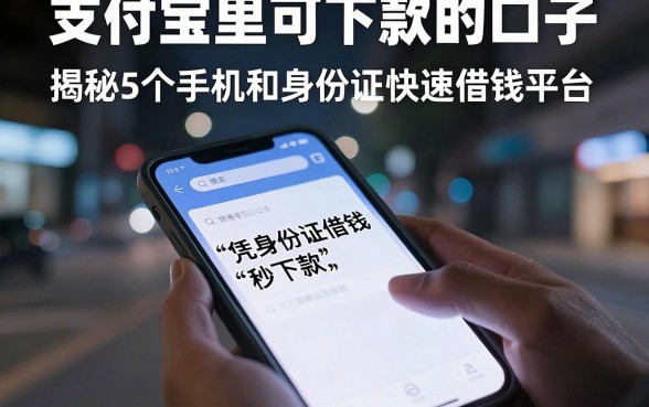 支付宝里可下款的口子,揭秘5个手机和身份证快速借钱平台