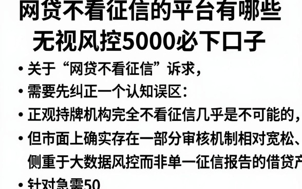 网贷不看征信的平台有哪些,整理五个无视风控5000必下口子