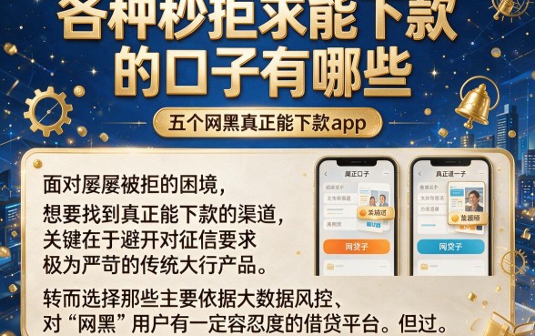 各种秒拒求能下款的口子有哪些，筛选五个网黑真正能下款的app