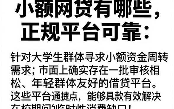 小额网贷有哪些正规平台可靠,陈列5个大学生可以使用的平台