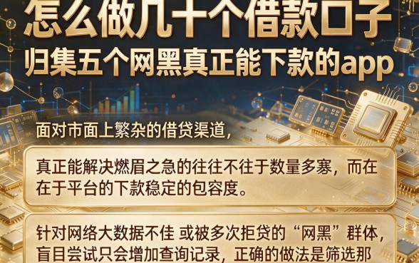 怎么做几十个借款口子,归集五个网黑真正能下款的app