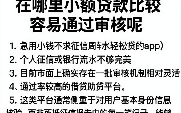 在哪里小额贷款比较容易通过审核呢,条列5个急用小钱不求征信流水轻松贷的app