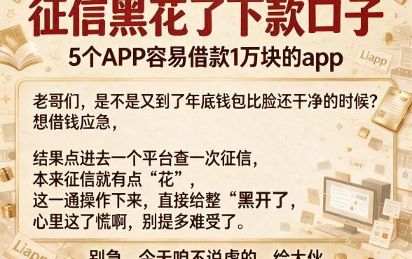 征信黑花了下款口子，详细阐述5个APP容易借款1万块的app