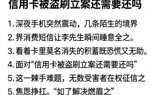 信用卡被盗刷立案还需要还吗,胪列5个靠谱借钱网贷软件