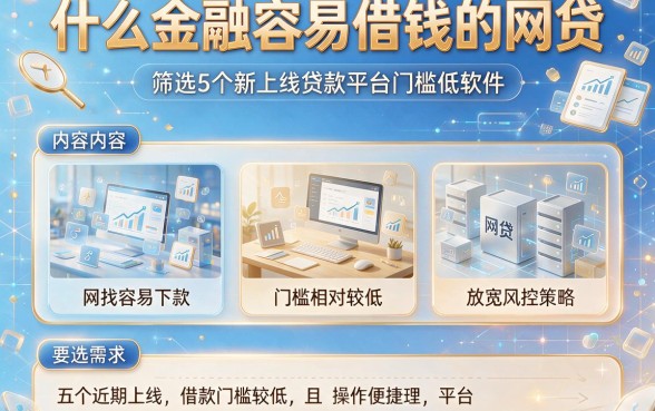 什么金融容易借钱的网贷，筛选5个新上线贷款平台门槛低软件