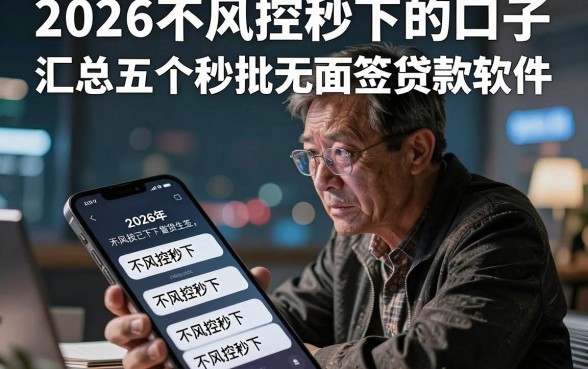2026不风控秒下的口子,汇总五个秒批无面签贷款软件