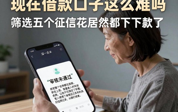 现在借款口子这么难吗,筛选五个征信花居然都下款了的平台