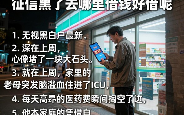 征信黑了去哪里借钱好借呢，理出5个无视黑白户最新口子