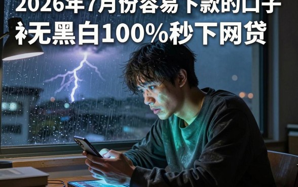 2026年7月份容易下款的口子,归纳五个无视黑白100%秒下网贷