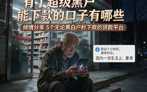 有了超级黑户能下款的口子有哪些,倾情分享5个无论黑白户秒下款的贷款平台
