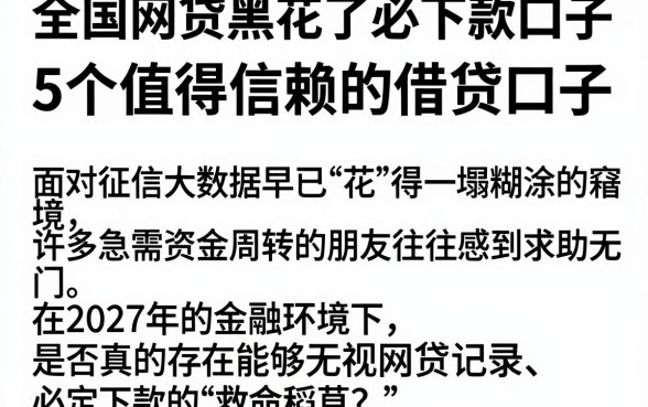 全国网贷黑花了必下款口子,详尽说明5个值得信赖的借贷口子