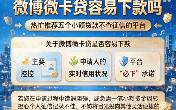 微博微卡贷容易下款吗,热忱推荐五个小额贷款不查征信的平台