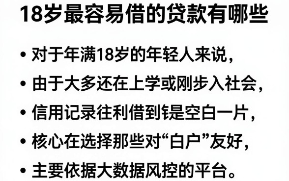 18岁最容易借的贷款有哪些,整合5个满19岁可以借款的平台