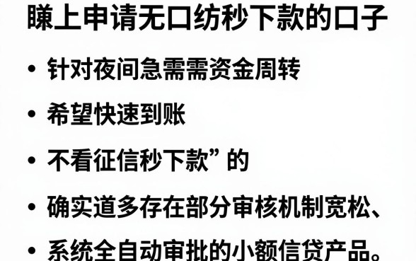 睌上申请无口纺秒下款的口子,整合五个借款申请快的平台