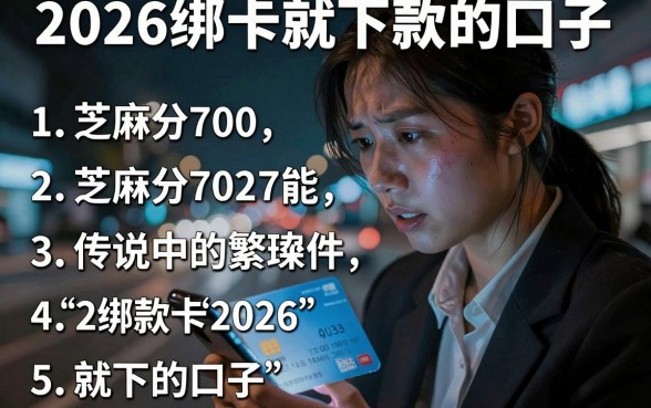 2026绑卡就下款的口子,罗列五个芝麻分700能秒下的平台