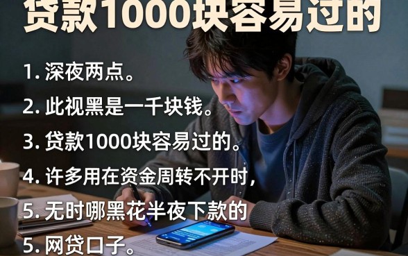 贷款1000块容易过的,罗列5个无视黑花半夜下款的网贷口子