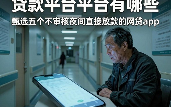 贷款平台平台有哪些,甄选五个不审核夜间直接放款的网贷app