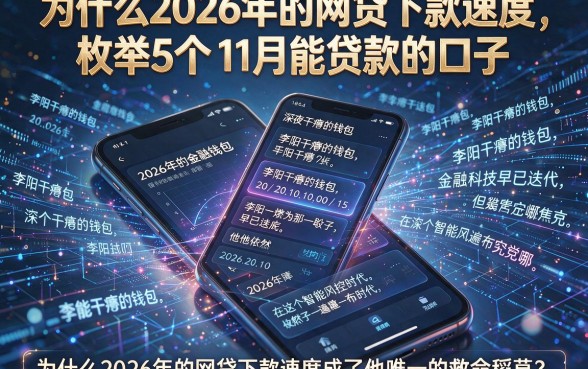为什么2026年的网贷下款速度,枚举5个11月能贷款的口子