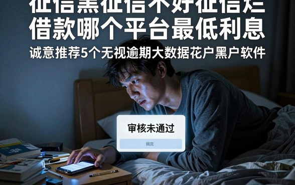 征信黑征信不好征信烂借款哪个平台最低利息，诚意推荐5个无视逾期大数据花户黑户软件