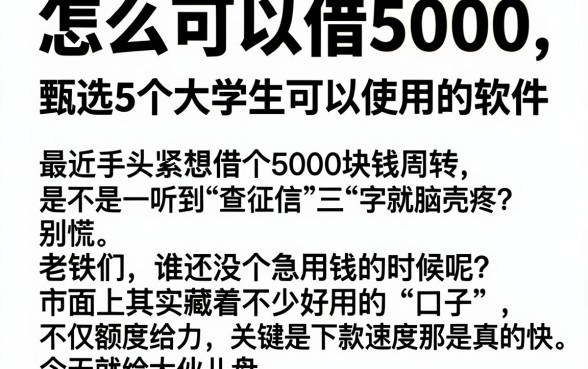 怎么可以借5000,甄选5个大学生可以使用的软件