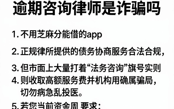 逾期咨询律师是诈骗吗文章,条列五个不用芝麻分能借的app