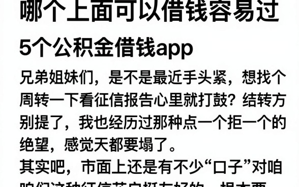 哪个上面可以借钱容易过,概览5个公积金借钱app