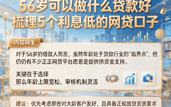 56岁可以做什么贷款好,梳理5个利息低的网贷口子