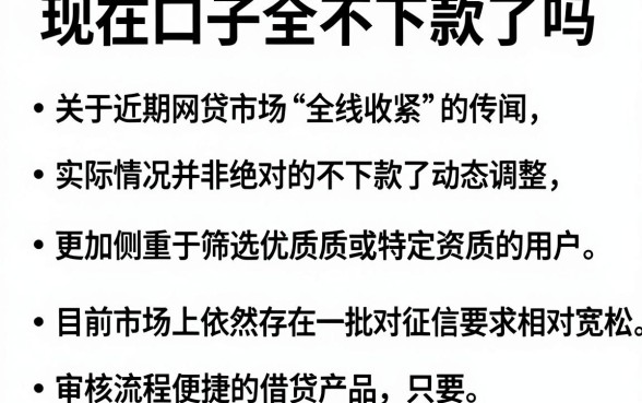 现在口子全不下款了吗，细致阐述五个对征信宽松的网贷软件