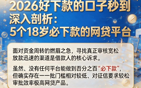 2026好下款的口子秒到,深入剖析5个18岁必下款的网贷平台