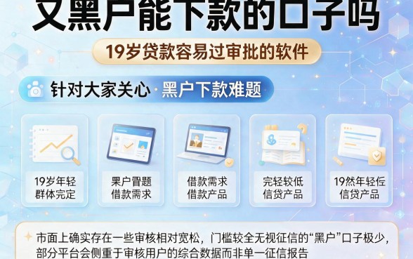 又黑户能下款的口子吗，精选五个19岁贷款容易过审批的软件