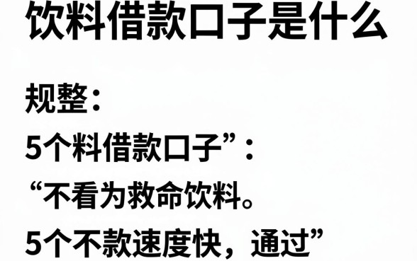 饮料借款口子是什么，规整5个不看征信网贷平台放款快的平台