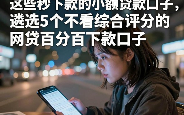 这些秒下款的小额贷款口子,遴选5个不看综合评分的网贷百分百下款口子