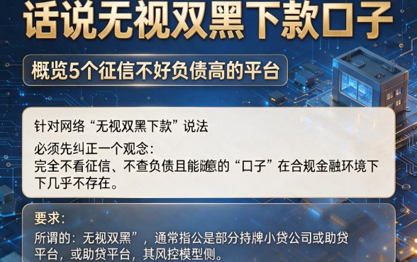 话说无视双黑下款口子，概览5个征信不好负债高的平台