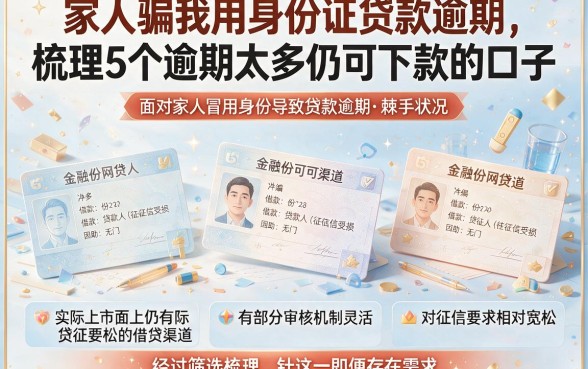 家人骗我用身份证贷款逾期,梳理5个逾期太多仍可下款的口子