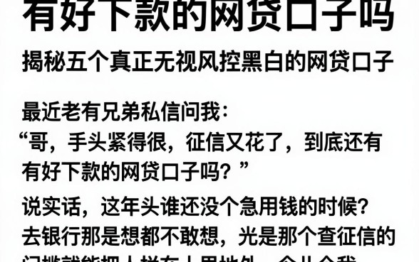 有好下款的网贷口子吗,揭秘五个真正无视风控黑白的网贷口子