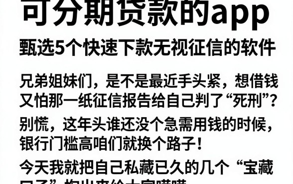 可分期贷款的app,甄选5个快速下款无视征信的软件