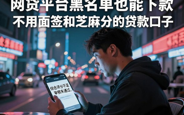网贷平台黑名单也能下款，理出五个不用面签和芝麻分的贷款口子