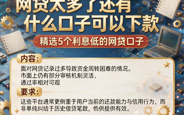 网贷太多了还有什么口子可以下款，精选5个利息低的网贷口子
